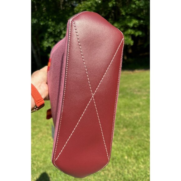 COACH Small Canvas And Smooth Leather Shoulder Tote Light Raspberry Multi Ck168 - Picture 7 of 16